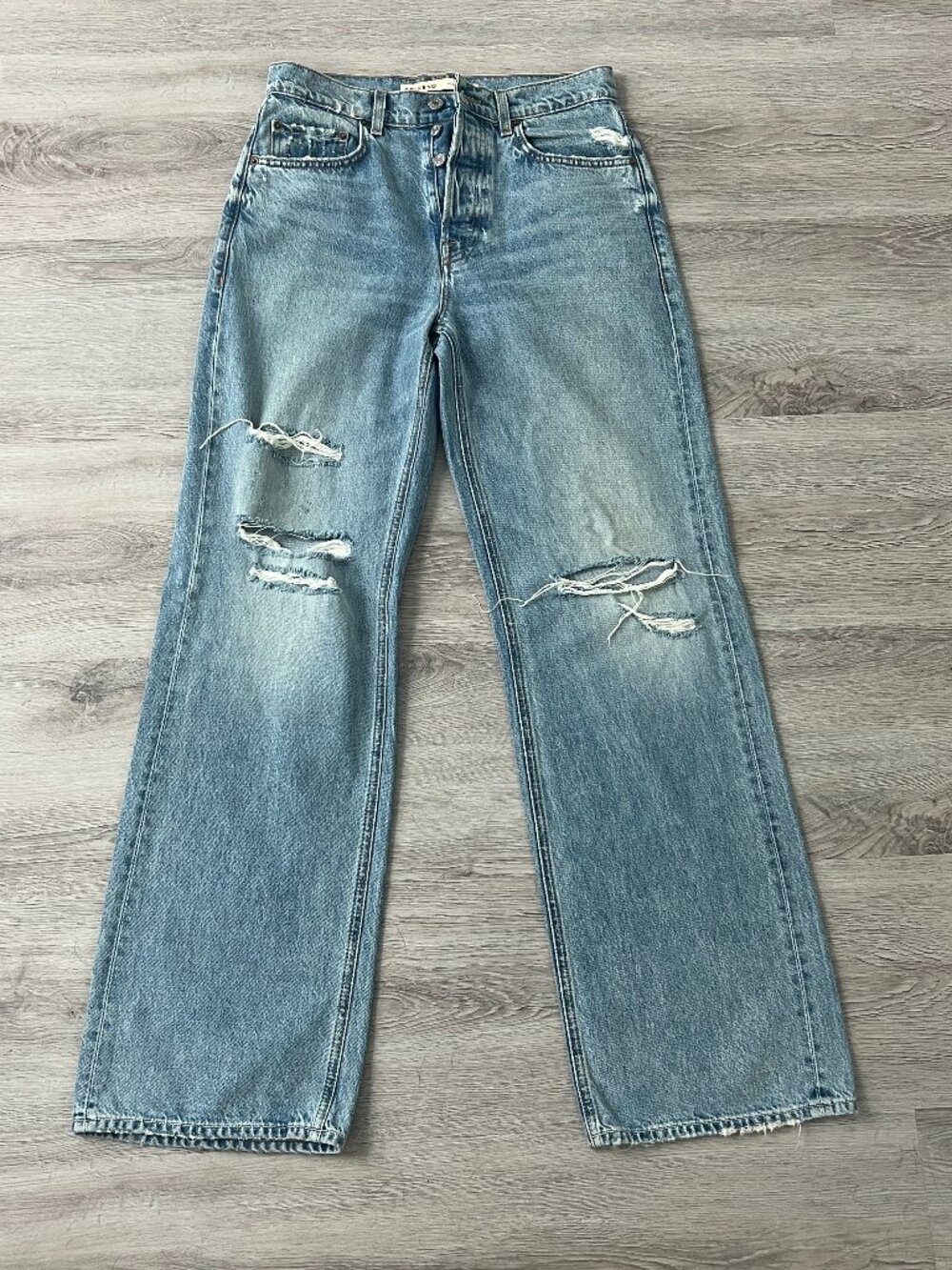 💙 GRLFRND Distressed Straight-Leg Jeans — Size 27